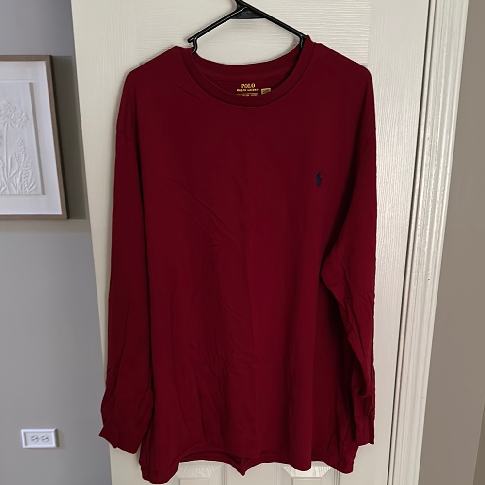 Polo by Ralph Lauren big and tall deep Red Long Sleeve Tee